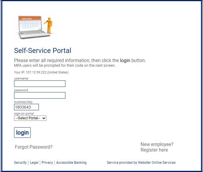 A screenshot of a login page  Description automatically generated